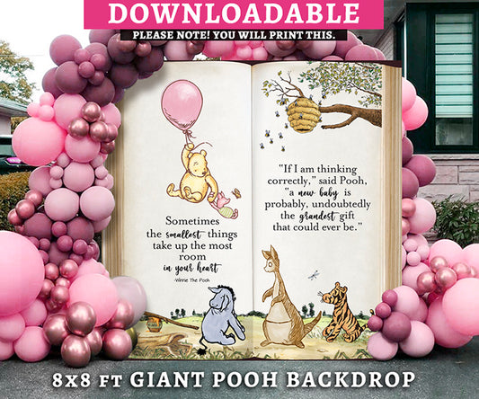 8x8 Feet Giant Book Backdrop/ Classic Winnie The Pooh Backdrop in DIGITAL FILE / Instant Download