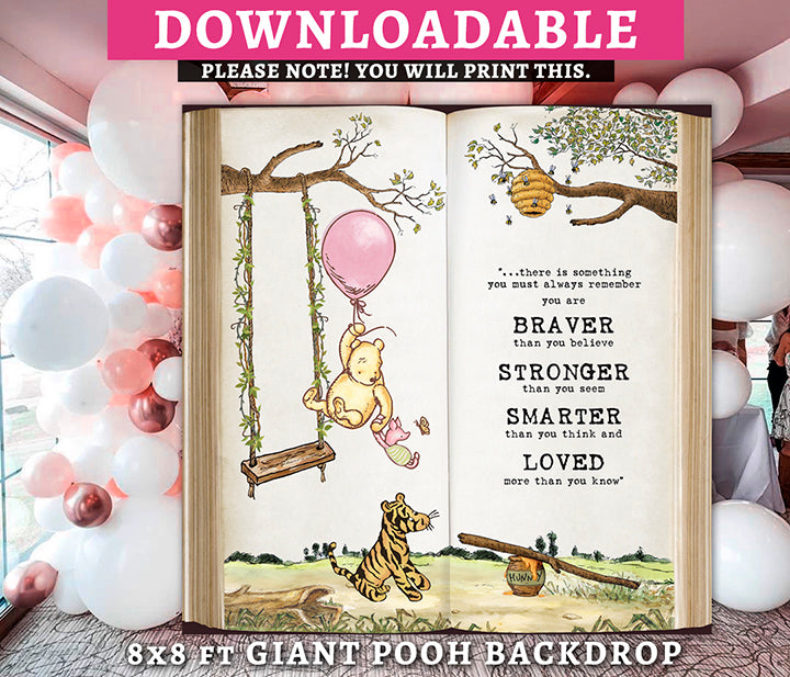 8x8 Feet Giant Book Backdrop/ Classic Winnie The Pooh Backdrop in DIGITAL FILE / Instant Download
