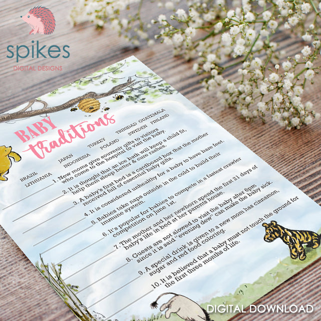 Classic Winnie The Pooh Baby Shower Games - Baby Traditions Around The World - Pink For Girls