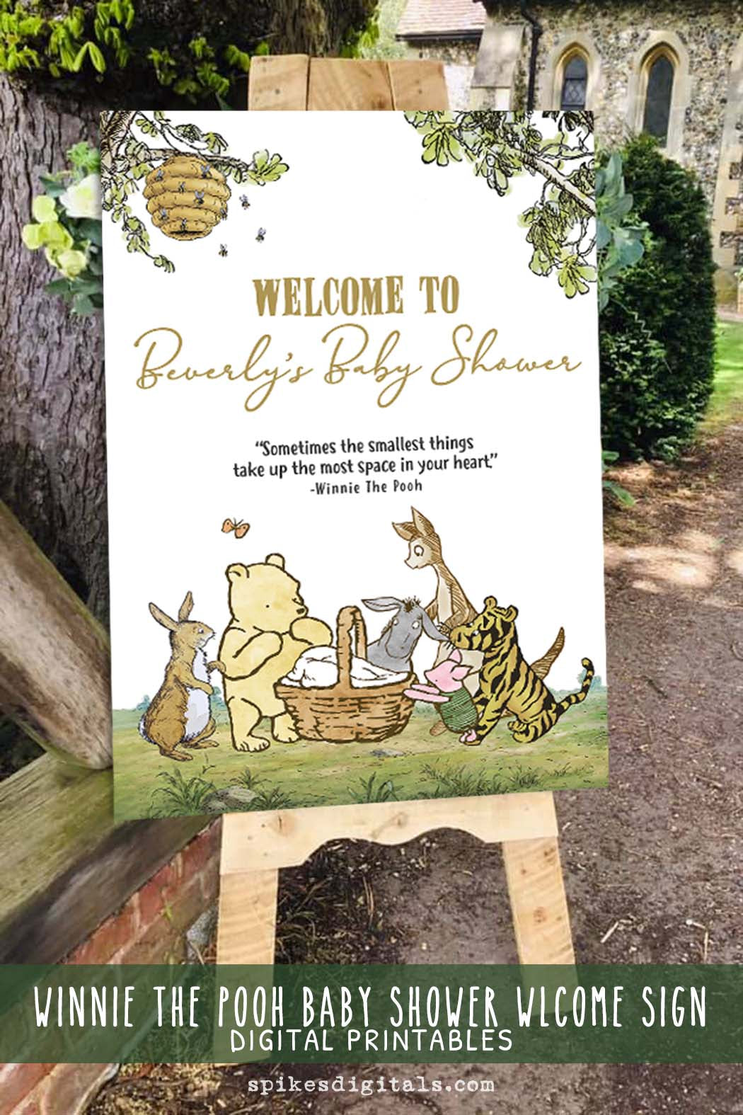 Classic Winnie The Pooh Baby Shower Birthday Poster / Welcome Sign / Personalized Digital File
