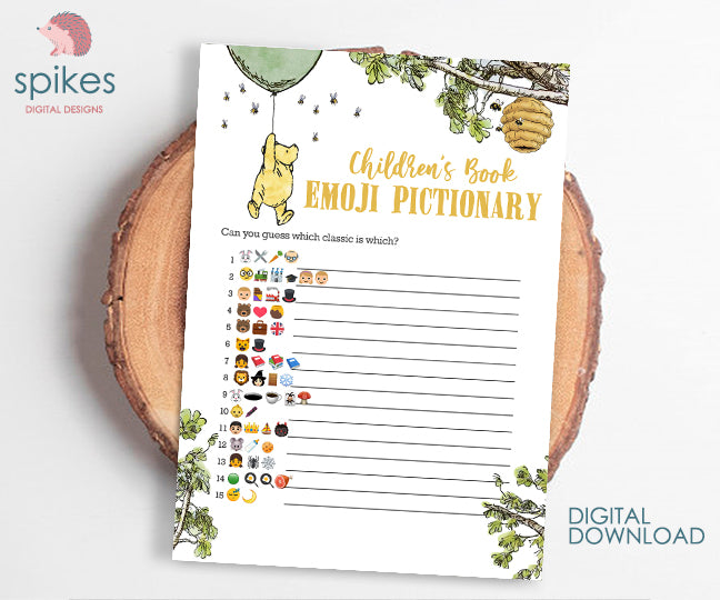 12 Games! GENDER NEUTRAL Bundle / Classic Winnie The Pooh Baby Shower Games Pack / Instant Download / 5x7 inches - spikes.digitalshop