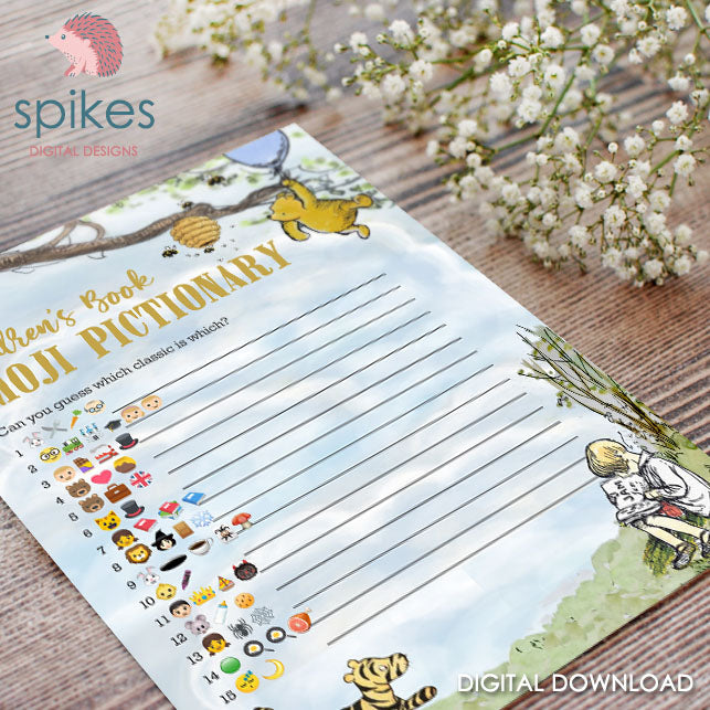 12 Games Bundle Classic Winnie The Pooh Baby Shower Games Bundle Pack / Instant Download / 5x7 inches - spikes.digitalshop