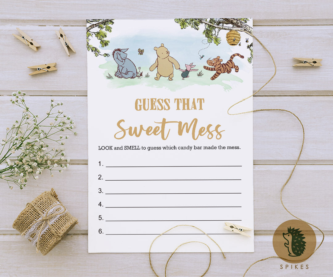 Classic Winnie The Pooh Baby Shower Games - Name or Guess that Baby Food - Pooh and Friends