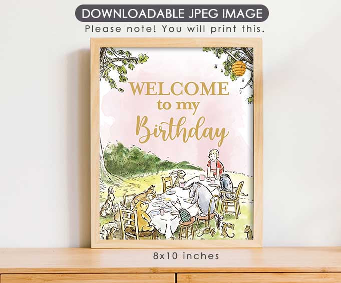 Welcome to my Birthday - Downloadable Winnie the Pooh Party Sign