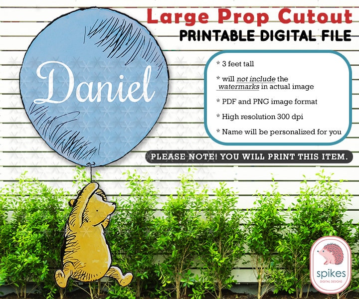 Classic Winnie The Pooh Cutout Prop Backdrop / Digital Decoration for Birthday Baby Shower / Personalized for You /Standee Stand Up Die Cut - spikes.digitalshop