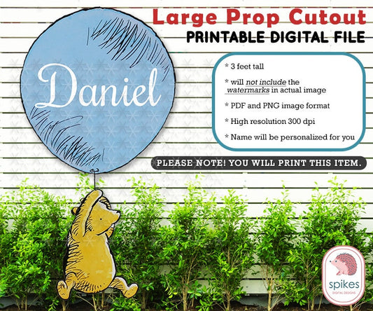 Classic Winnie The Pooh Cutout Prop Backdrop / Digital Decoration for Birthday Baby Shower / Personalized for You /Standee Stand Up Die Cut
