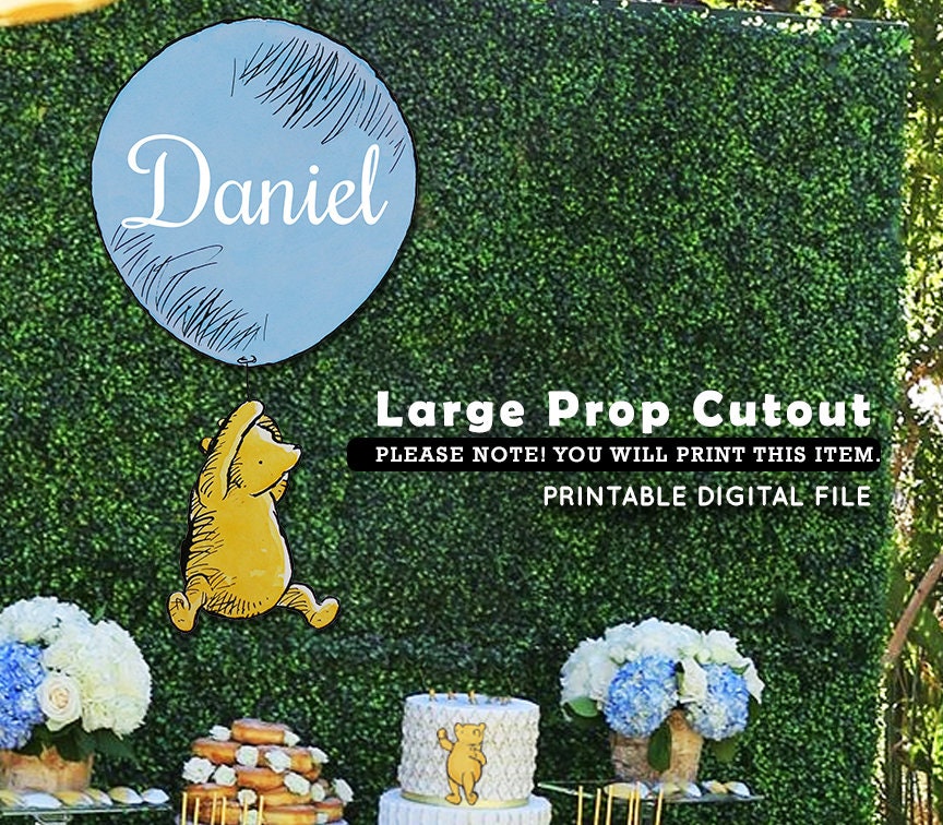 Classic Winnie The Pooh Cutout Prop Backdrop / Digital Decoration for Birthday Baby Shower / Personalized for You /Standee Stand Up Die Cut