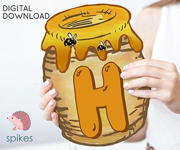 Classic Winnie The Pooh Happy Birthday Banner Garland/ Instant Download / Non-Editable PDF/ Honey Pot Party Decoration