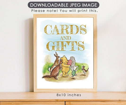 Cards and Gifts - Downloadable Winnie the Pooh Party Sign - spikes.digitalshop