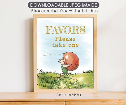 Favors - Downloadable Winnie The Pooh Party Sign