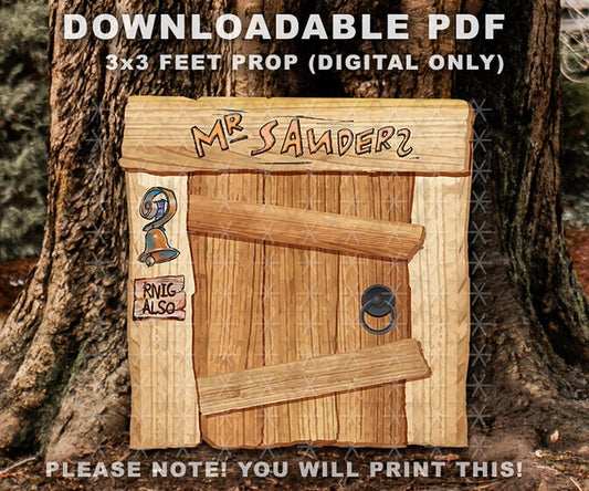 DOWNLOAD Mr Sanders Door Tree House! Classic Winnie The Pooh Door/Printable Large Cutout Die Cut Prop / Stand Up Standee Decoration