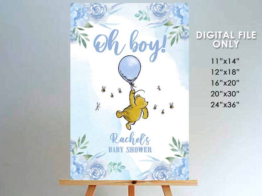 Classic Winnie The Pooh Baby Shower Birthday Poster Decoration / Welco –  spikes.digitalshop