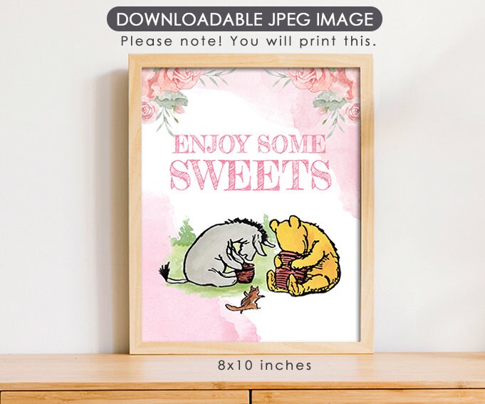 Enjoy Some Sweets - Downloadable Classic Winnie the Pooh Party Sign
