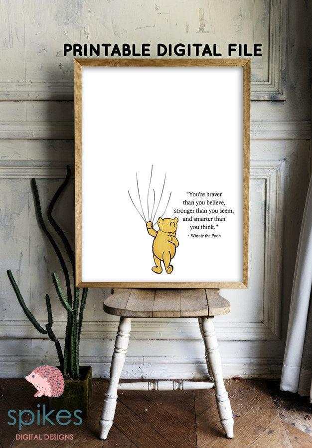 Classic Winnie The Pooh Guestbook for Thumb Prints / Printable Digital Instant Download/ Two Sizes 16x20 and 11x14/Sign Poster - spikes.digitalshop