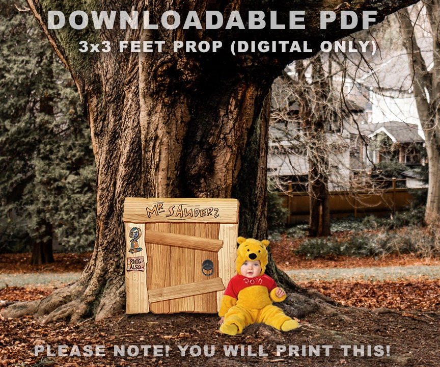 DOWNLOAD Mr Sanders Door Tree House! Classic Winnie The Pooh Door/Printable Large Cutout Die Cut Prop / Stand Up Standee Decoration