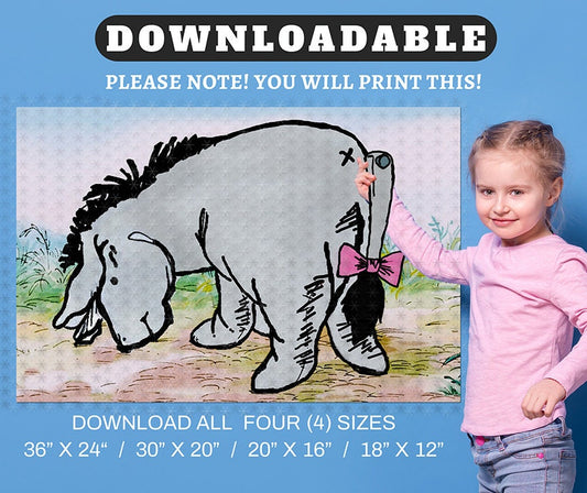 Pin the Tail On Eeyore Cutout/ Instant Download/ Classic Winnie The Pooh Party Game/ PDF Digital - spikes.digitalshop