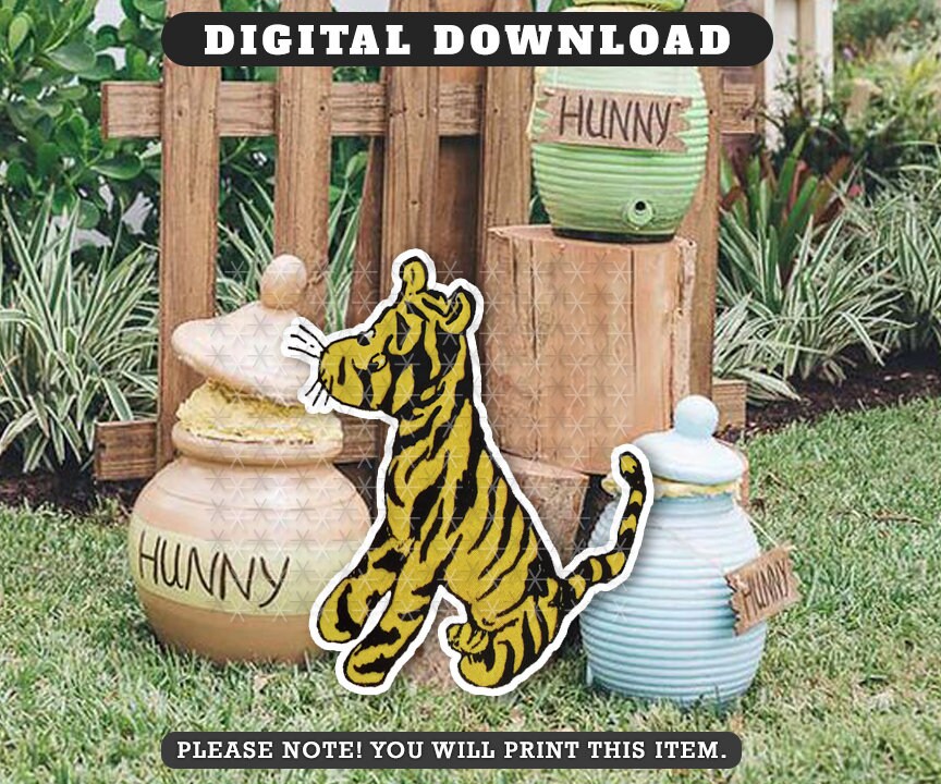24" Tall Tigger Life Size Large Cutout Prop /Classic Winnie The Pooh/ Printable Die Cut/ Stand Up Standee Decoration / PDF Digital Download