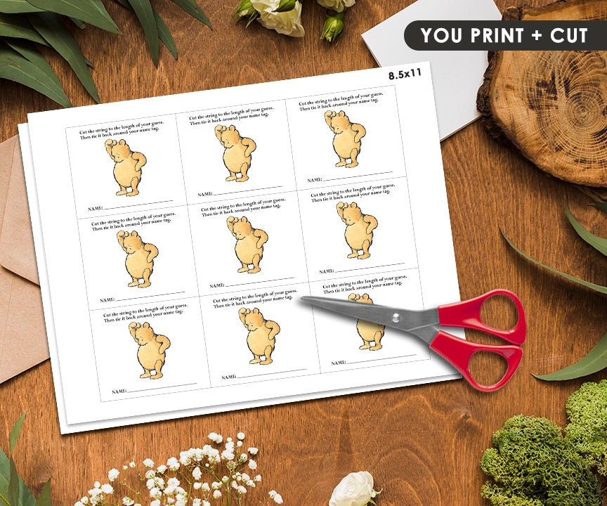 How Big Is Mommy's Belly - Downloadable Winnie The Pooh Baby Shower Game Sign - spikes.digitalshop