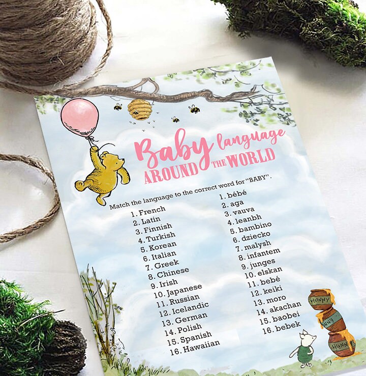 12 Games Bundle Pack - Classic Winnie The Pooh Baby Shower