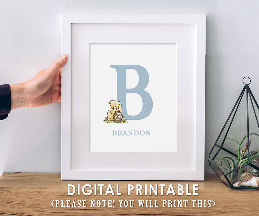 Digital Printable - Winnie The Pooh Room Decor, Nursery Room Wallart, Baby Gift