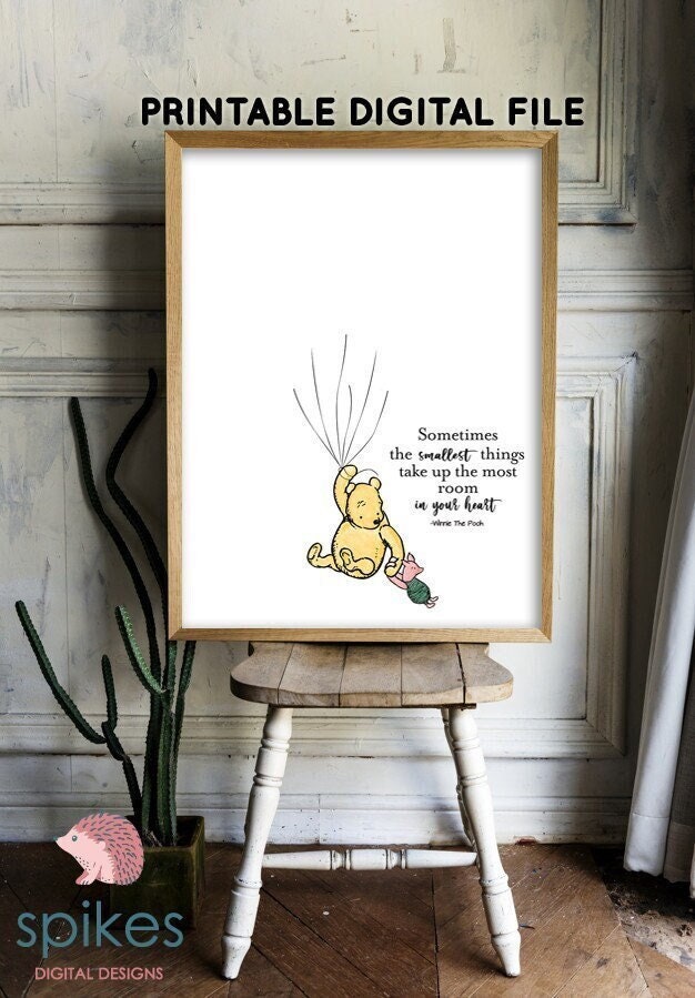 Classic Winnie The Pooh Guestbook for Thumb Prints / Printable Digital Instant Download/ Two Sizes 16x20 and 11x14/Sign Poster - spikes.digitalshop