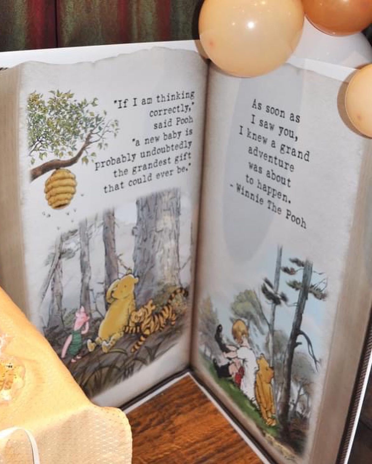 60"x45" Downloadable Digital Backdrop Classic Winnie The Pooh Baby Shower / Background in DIGITAL FILE / Instant Download/ Giant Story Book