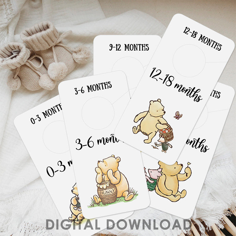 DOWNLOAD in seconds! 16 Baby Closet Wardrobe Divider Organizer / Classic Winnie The Pooh - spikes.digitalshop