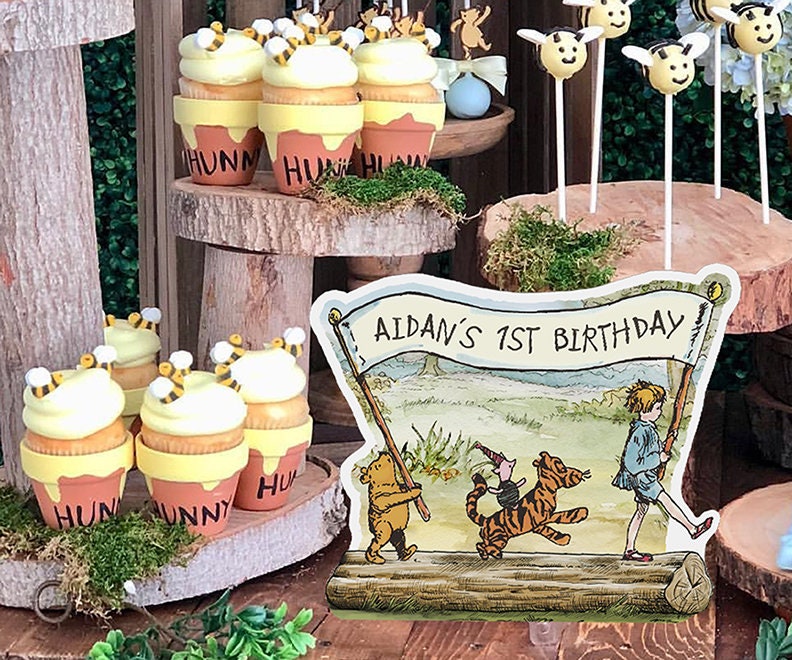 PERSONALIZED Digital Printable for Table Decoration, Centerpiece, Cake Topper / Baby Shower or Birthday / Classic Winnie The Pooh