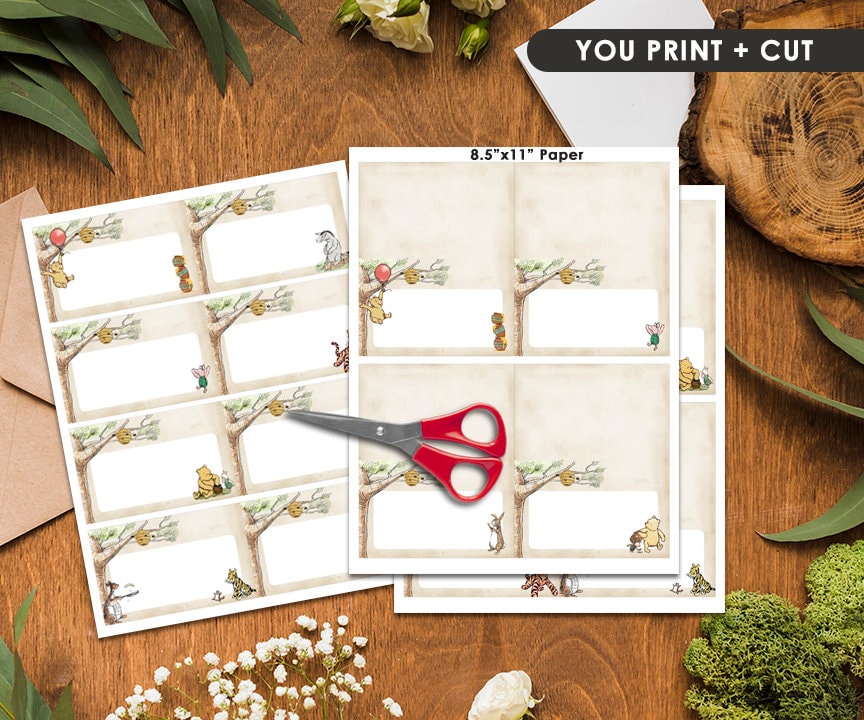 DOWNLOADABLE Blank Food Labels Tag / Non-Editable PDF / Food Tent and Flat Card Template/ Classic Winnie The Pooh - spikes.digitalshop