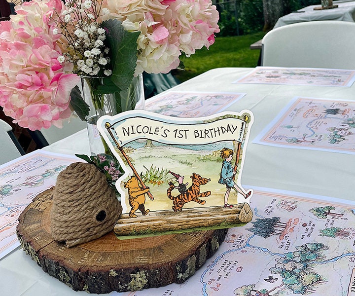 PERSONALIZED Digital Printable for Table Decoration, Centerpiece, Cake Topper / Baby Shower or Birthday / Classic Winnie The Pooh