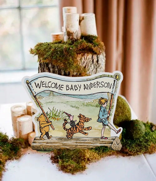 PERSONALIZED Digital Printable for Table Decoration, Centerpiece, Cake Topper / Baby Shower or Birthday / Classic Winnie The Pooh
