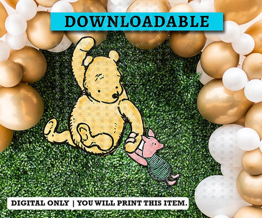 DOWNLOAD in seconds! Classic Winnie The Pooh and Piglet Cutout / Printable Digital File Only - spikes.digitalshop
