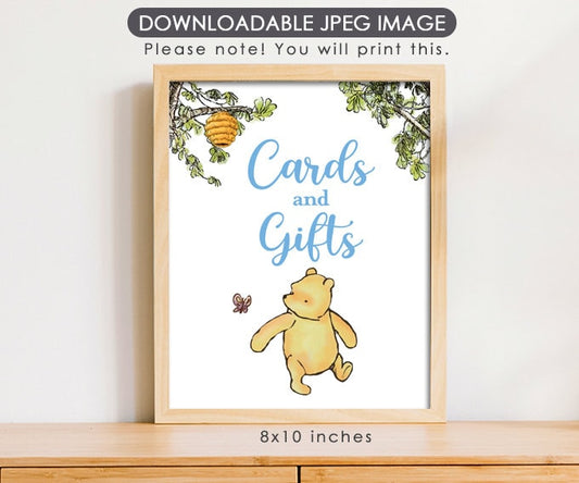 Cards and Gifts - Downloadable Winnie the Pooh Party Sign