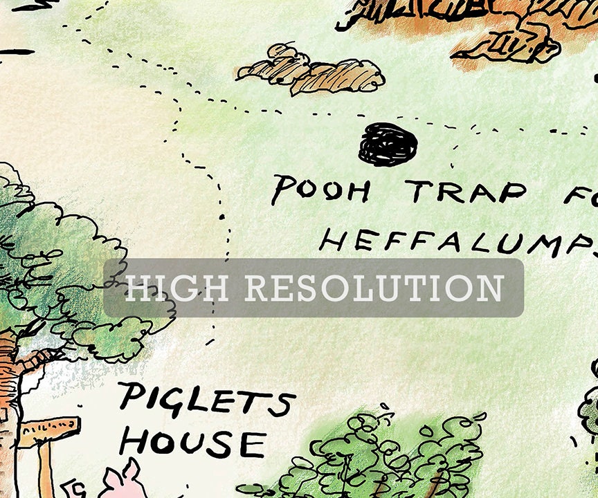 Hundred Acre Wood Map Backdrop/ Classic Winnie The Pooh - Instant Download