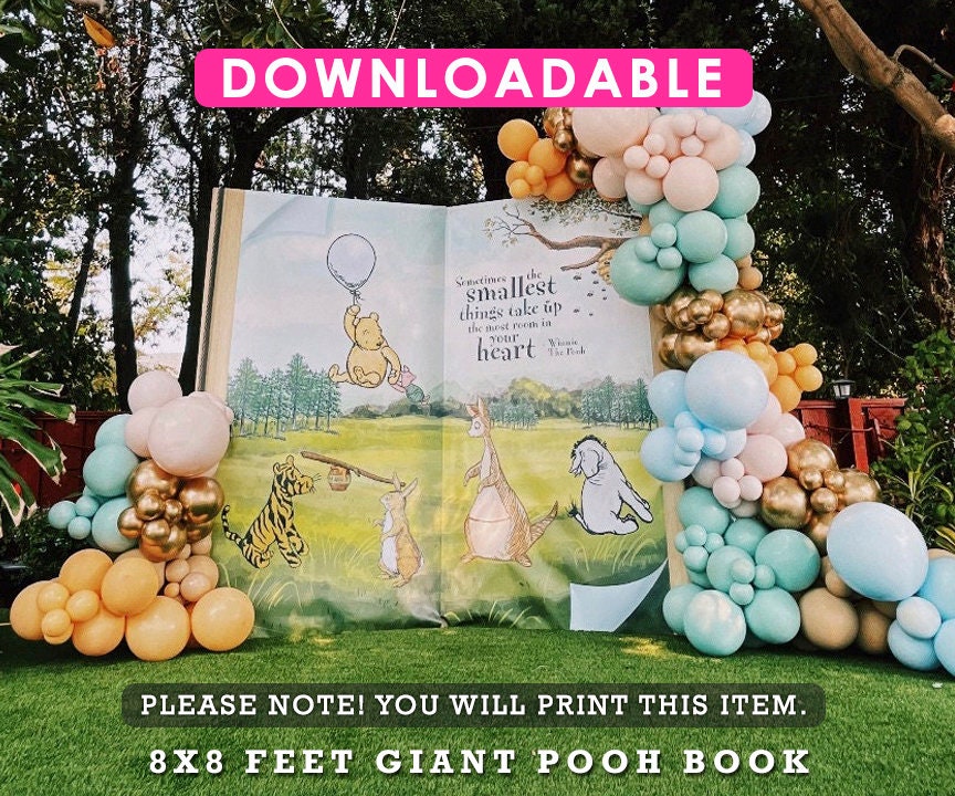 8x8 Feet Giant Book Backdrop/ Classic Winnie The Pooh Backdrop in DIGITAL FILE / Instant Download - spikes.digitalshop