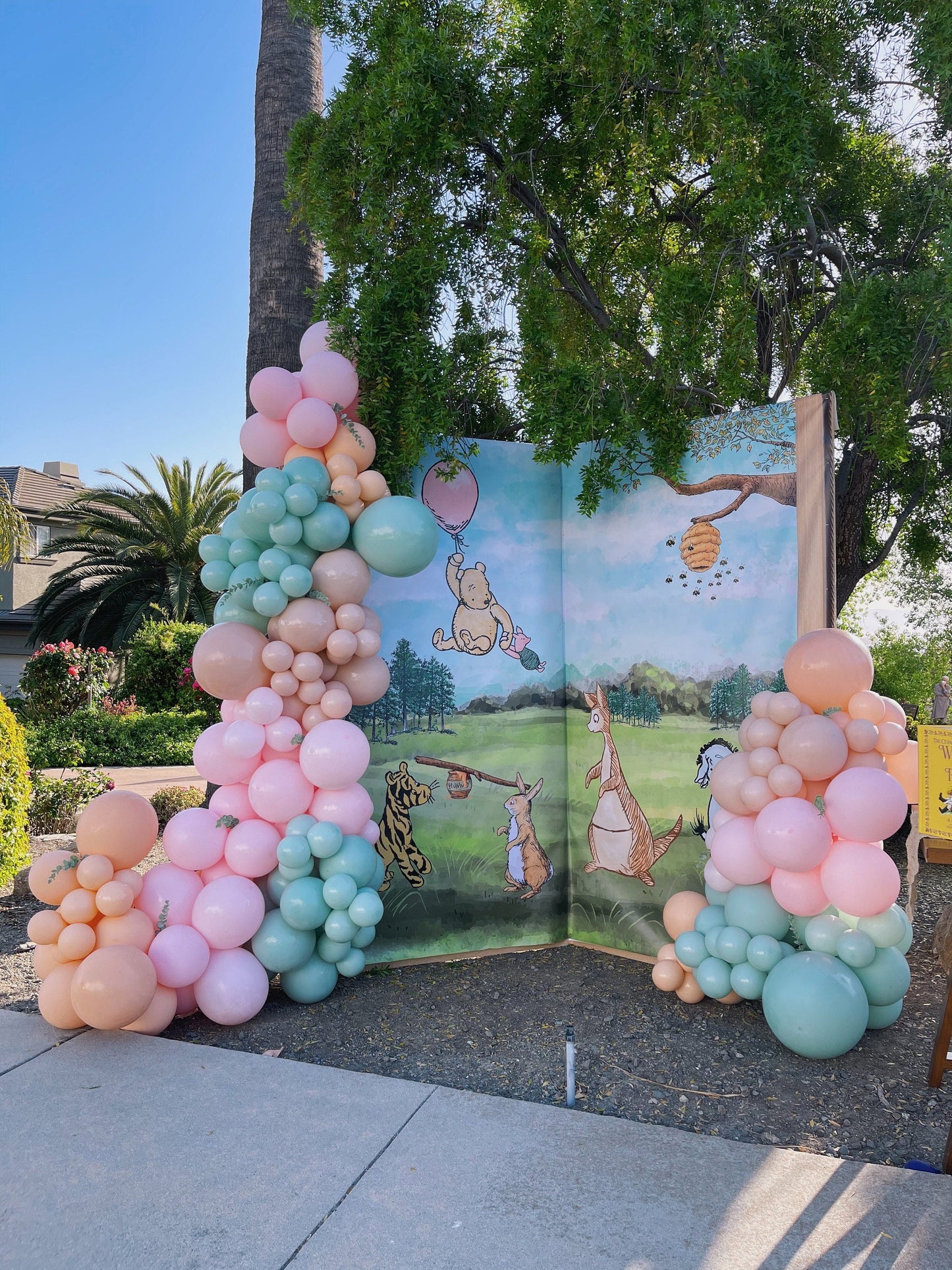 8x8 Feet Giant Pooh Book Backdrop/ For Girl Pink Classic Winnie The Pooh Backdrop in DIGITAL FILE / Instant Download - spikes.digitalshop