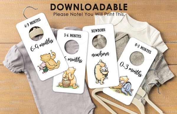 DOWNLOAD in seconds! 16 Baby Closet Wardrobe Divider Organizer / Classic Winnie The Pooh - spikes.digitalshop