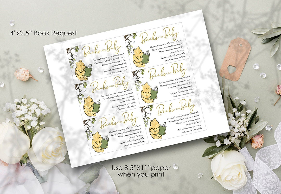Baby Shower Invitation Card Bundle Pak - Classic Winnie The Pooh Theme