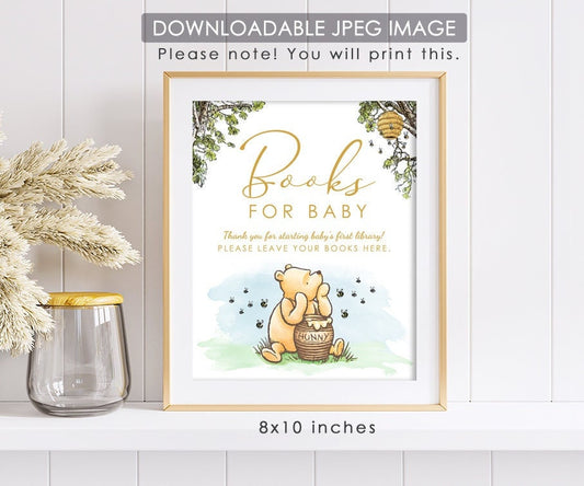 Books for Baby Sign - Downloadable Winnie the Pooh Party Sign