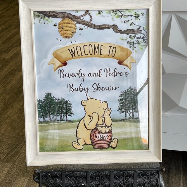 Classic Winnie The Pooh Baby Shower Birthday Poster / Welcome Sign / Personalized Digital File