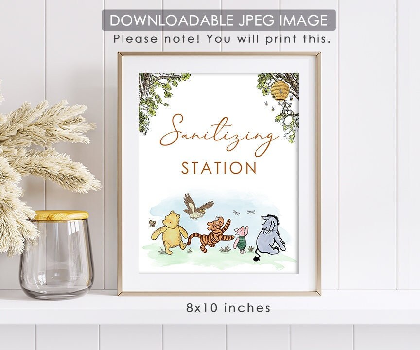 Sanitizing Station - Downloadable Winnie the Pooh Party Sign