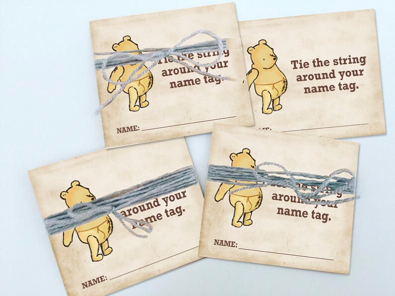 How Big Is Mommy's Belly - Downloadable Winnie The Pooh Baby Shower Game Sign - spikes.digitalshop