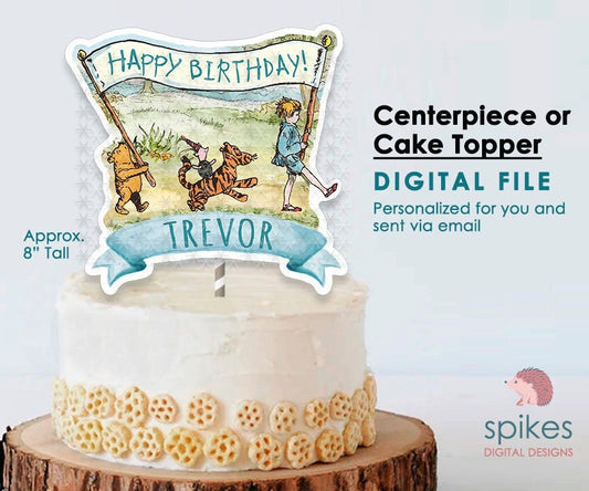 PERSONALIZED Digital Printable for Table Decoration, Centerpiece, Cake Topper / Baby Shower or Birthday / Classic Winnie The Pooh