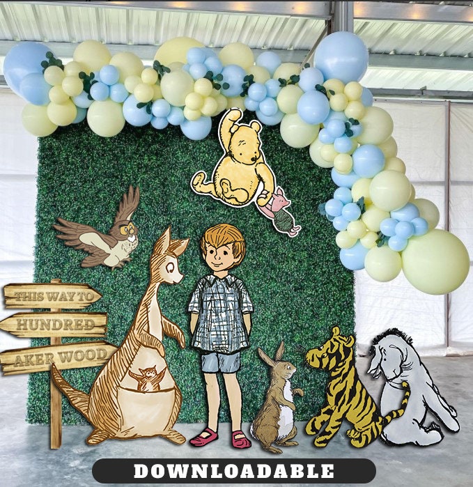 Classic Winnie The Pooh Characters Bundle Set / Printable Large Life Size Cutout Die Cut Prop / Stand Up Standee Decoration / PDF Digital