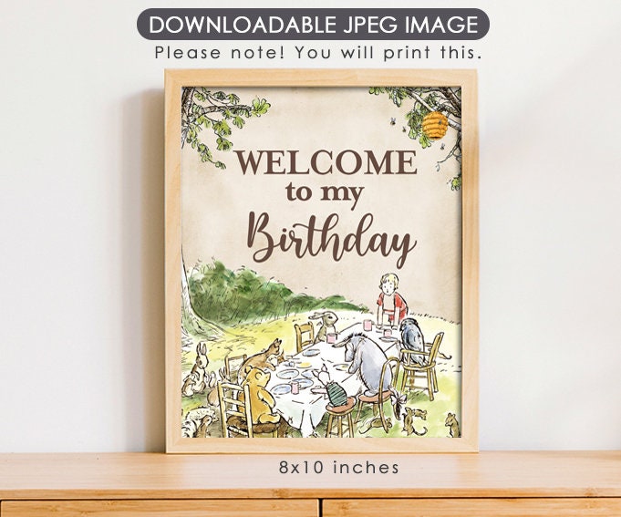 Welcome to my Birthday - Downloadable Winnie the Pooh Party Sign