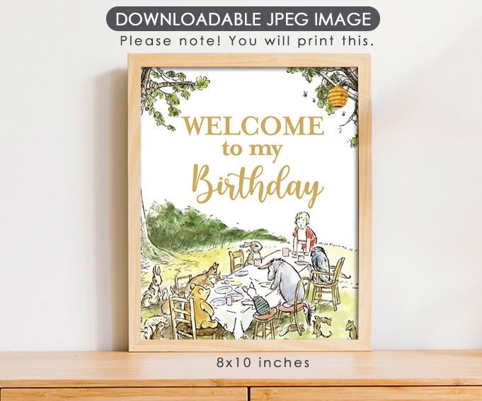 Welcome to my Birthday - Downloadable Winnie the Pooh Party Sign