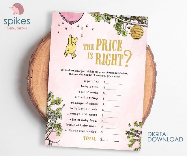 12 Games Bundle - Classic Winnie The Pooh Baby Shower Games Bundle Pack - spikes.digitalshop