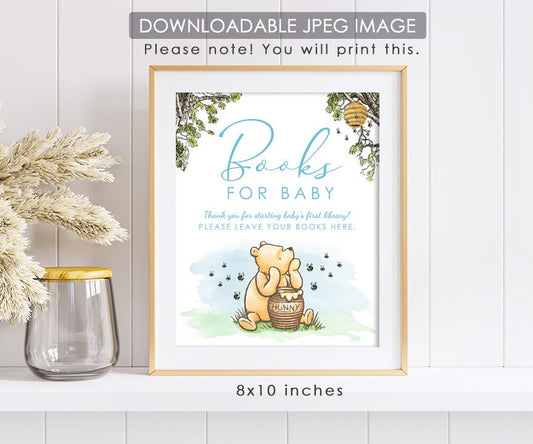 Books for Baby Sign - Downloadable Winnie the Pooh Party Sign