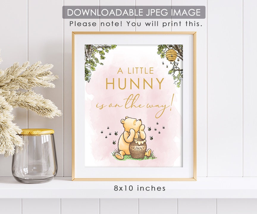 A Little Hunny Is On The Way - Dowloadable Table Sign - spikes.digitalshop