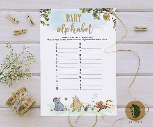 Classic Winnie The Pooh Baby Shower Games - Baby Alphabet - Classic Winnie The Pooh Baby Shower Games - Baby Predictions and Advice to New Parents - Pooh and Friends